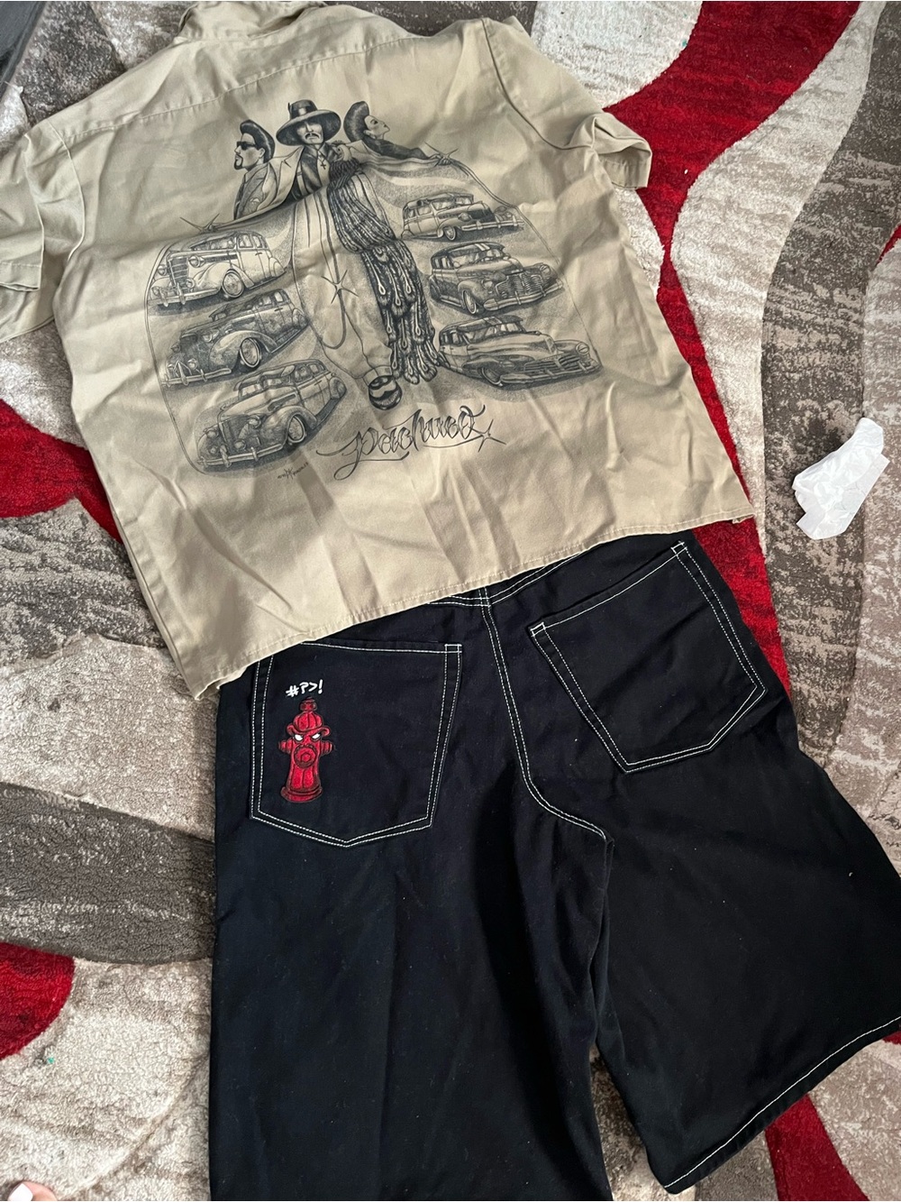 Men's graphic shirt and shorts set